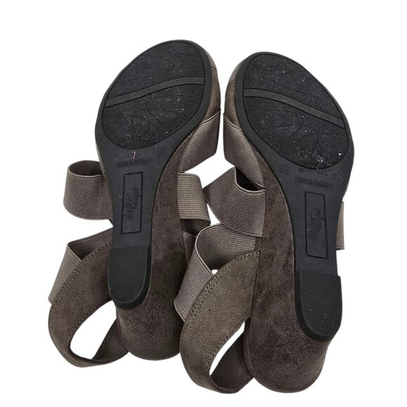 Women's Dexflex Comfort Grey Wedge Open Toe Slingback Shoes Size 8.5 - Picture 6 of 8